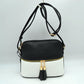 Crossbody Bag with Double Zipper Tassel Accent