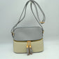 Crossbody Bag with Double Zipper Tassel Accent