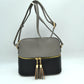 Crossbody Bag with Double Zipper Tassel Accent