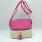 Crossbody Bag with Double Zipper Tassel Accent