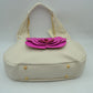 Slouchy Hobo Shoulder Bag with Dimensional Rose Applique