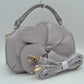 Sculptural Floral Accent Satchel – Convertible Textured Crossbody Bag