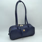 Structured Shoulder Bag with Long Double Straps and Clasp
