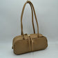 Structured Shoulder Bag with Long Double Straps and Clasp