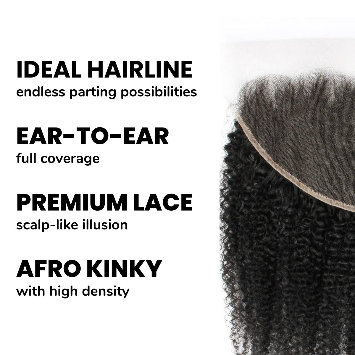Frontal de cabello humano Afro Kinky 13x6 HD Lace