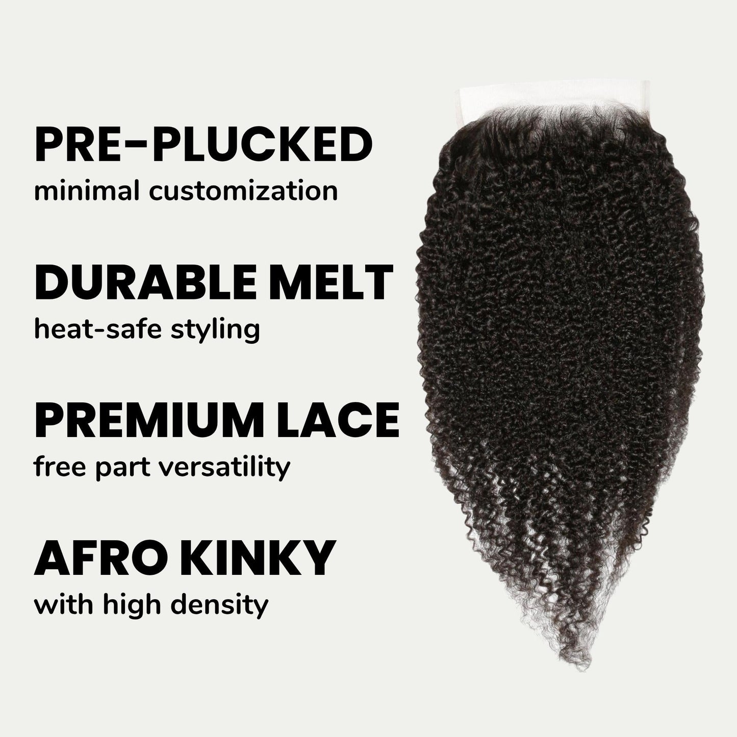 Cierre de encaje HD 6x6 de cabello humano afro rizado