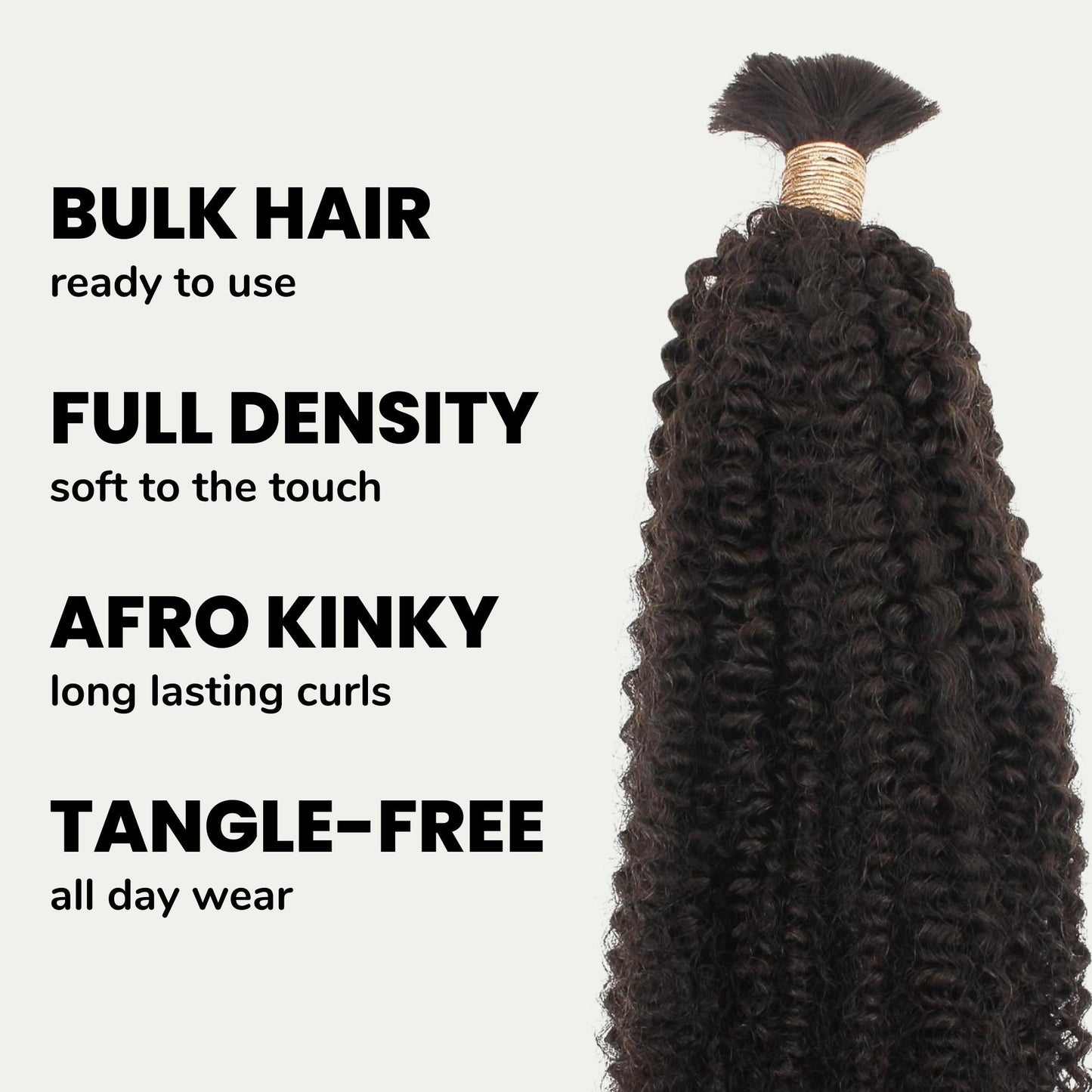 Cabello trenzado 100 % humano afro kinky a granel