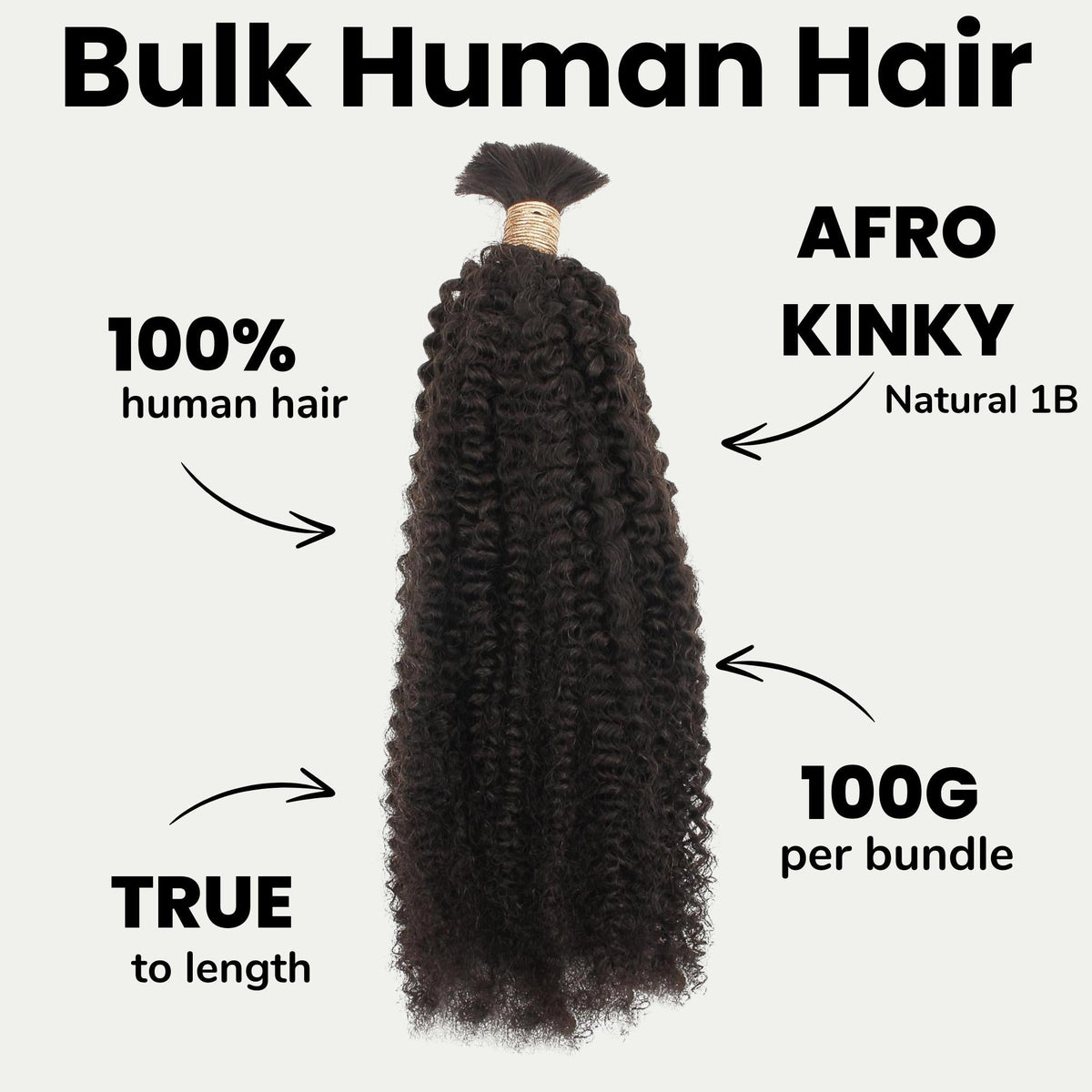 Cabello trenzado 100 % humano afro kinky a granel