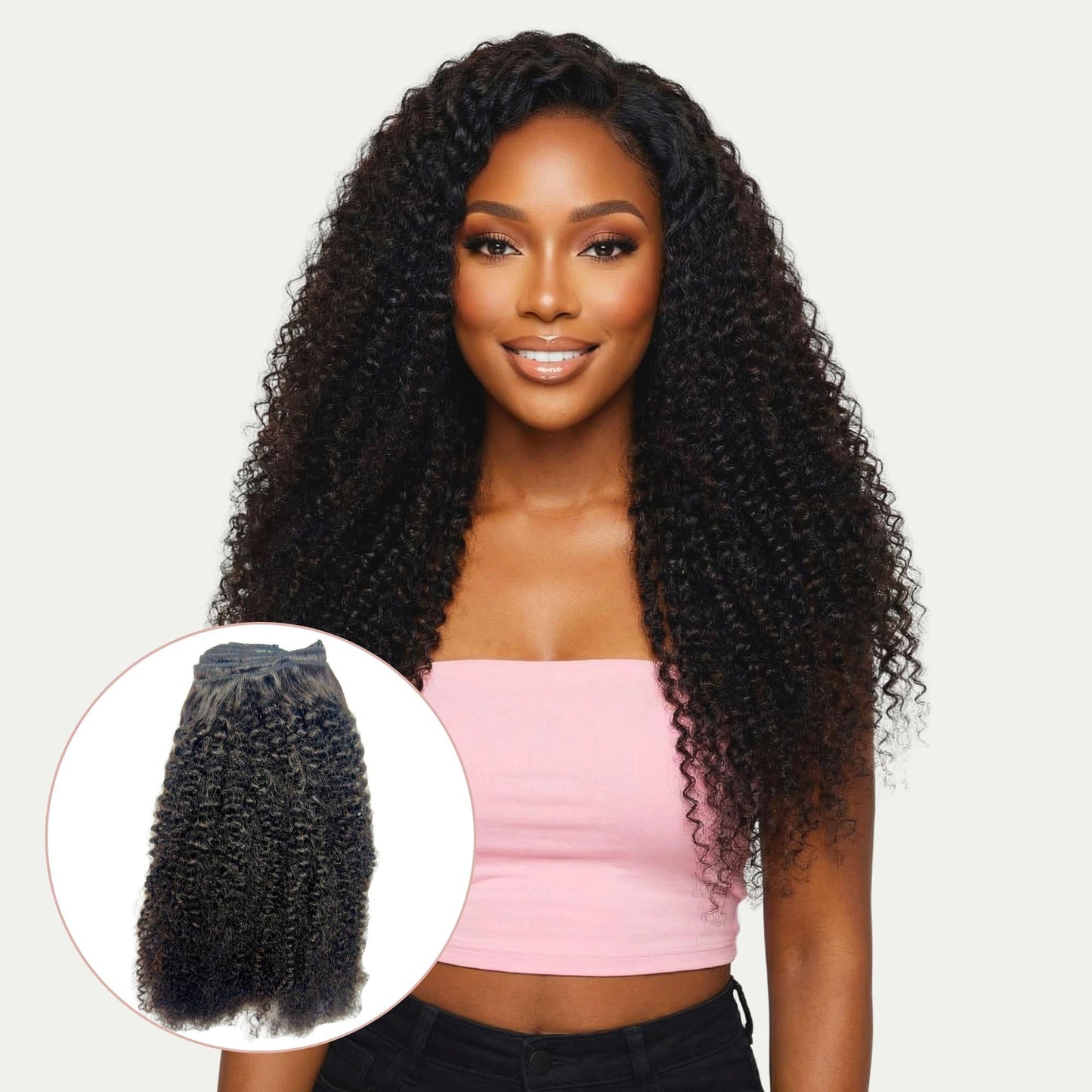 Extensiones de cabello 100% humano con clip, rizadas y muy encrespadas (Afro Kinky Curly)