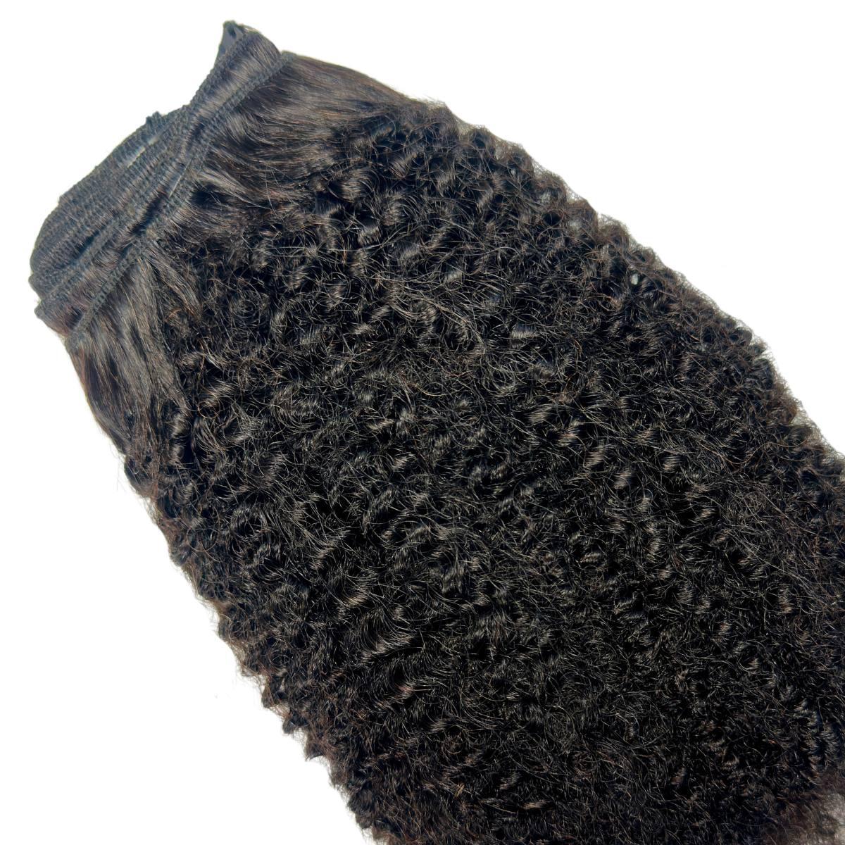 Extensiones de cabello 100% humano con clip, rizadas y muy encrespadas (Afro Kinky Curly)