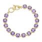14K Gold Plated Square CZ Stone Link Evening Toggle Bracelet