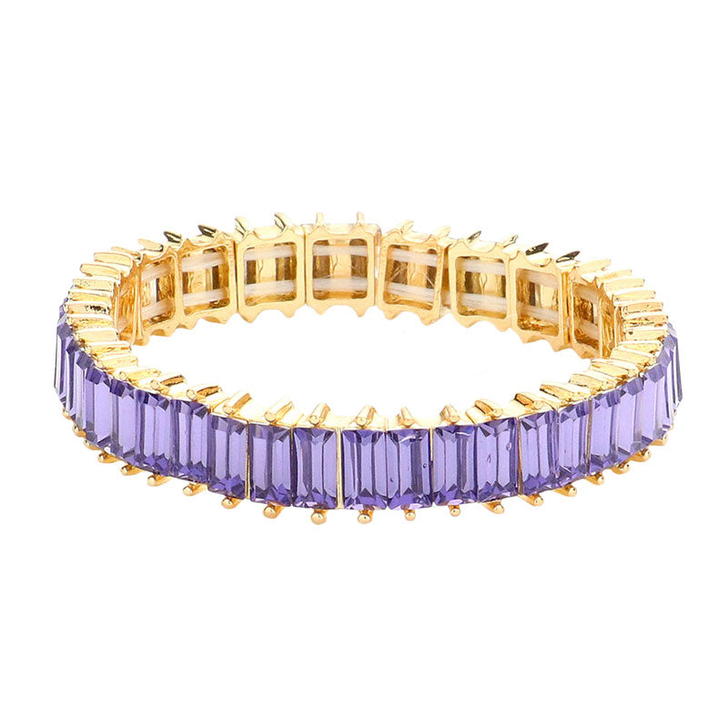 Rectangle Stone Stretch Evening Bracelet