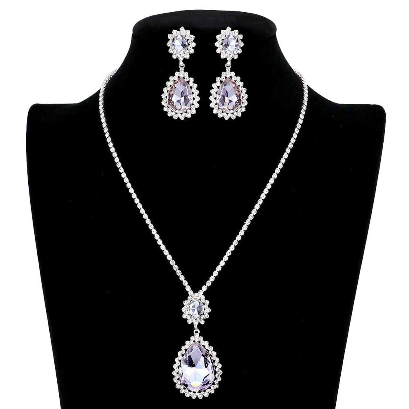 Teardrop Accented Rhinestone Necklace