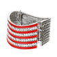 Women's Crystal Rhinestone American Flag Hinged Bracelet 4th of July