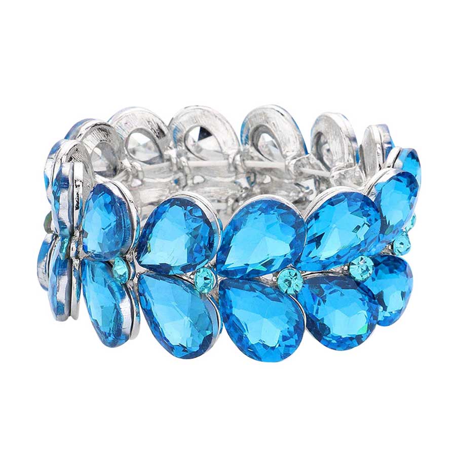 Teardrop Stone Embellished Evening Bracelet