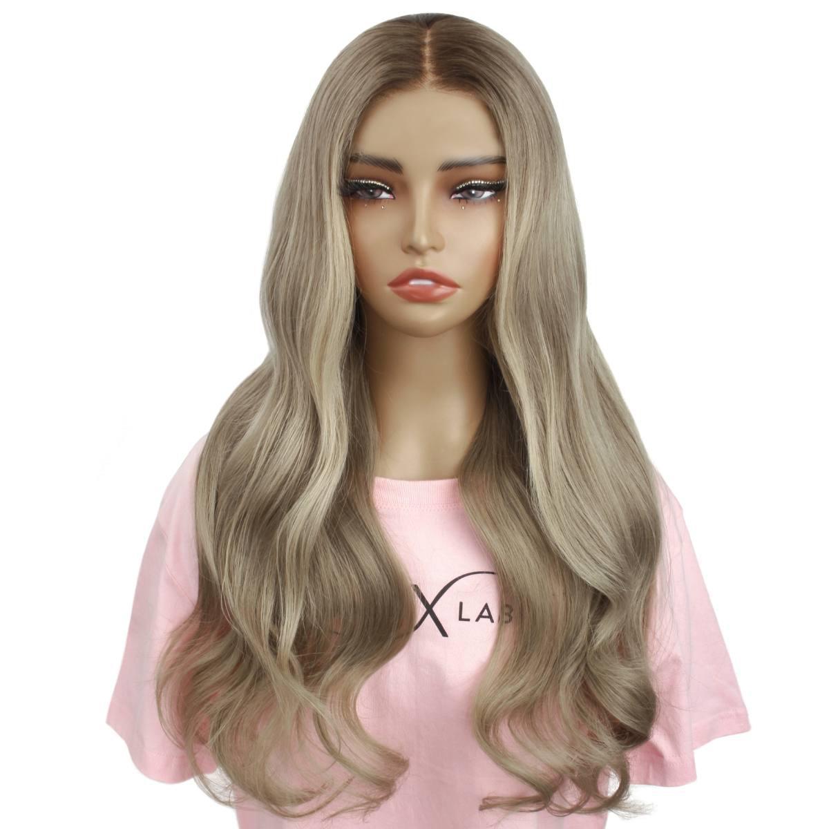 Peluca de cierre de cabello 100% humano, sin pegamento, con encaje HD 5x5, con coloración profesional, de Otoño Crudo
