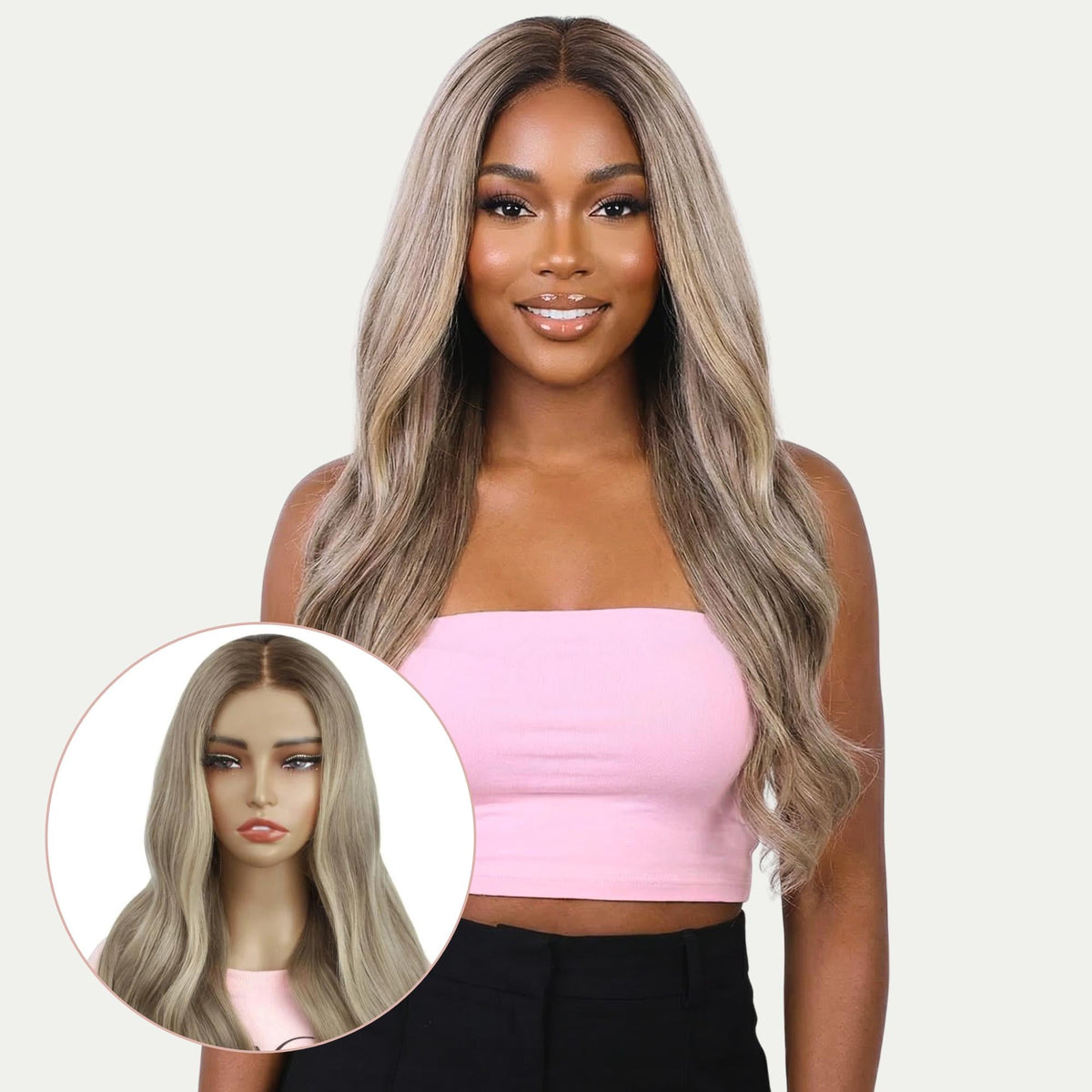 Peluca de cierre de cabello 100% humano, sin pegamento, con encaje HD 5x5, con coloración profesional, de Otoño Crudo