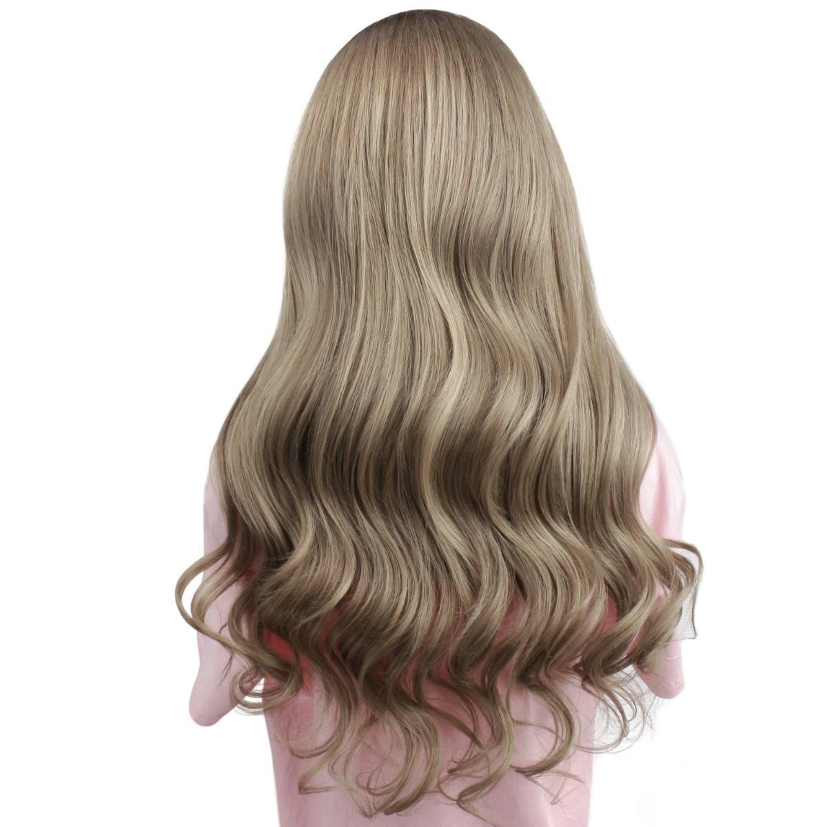 Peluca de cierre de cabello 100% humano, sin pegamento, con encaje HD 5x5, con coloración profesional, de Otoño Crudo