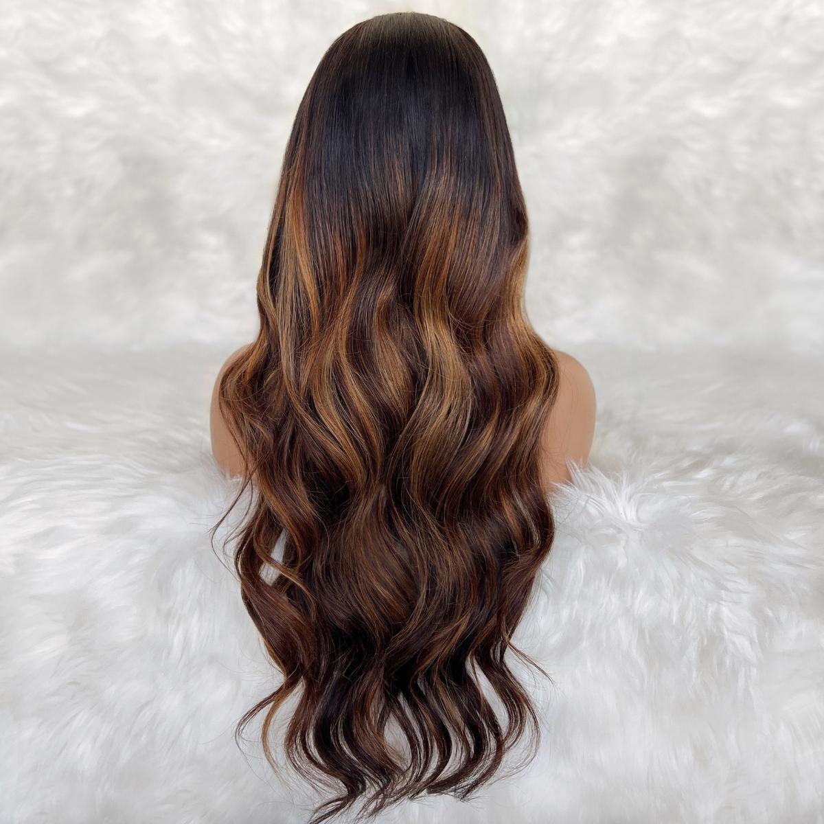 Peluca de cierre Raw Ava sin pegamento 5x5 HD Lace teñida profesionalmente 100% cabello humano