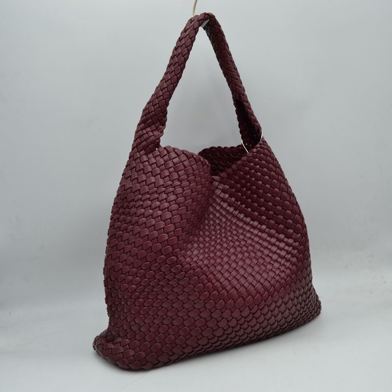Woven Slouchy Shoulder Bag with Matching Zipper Pouch Set