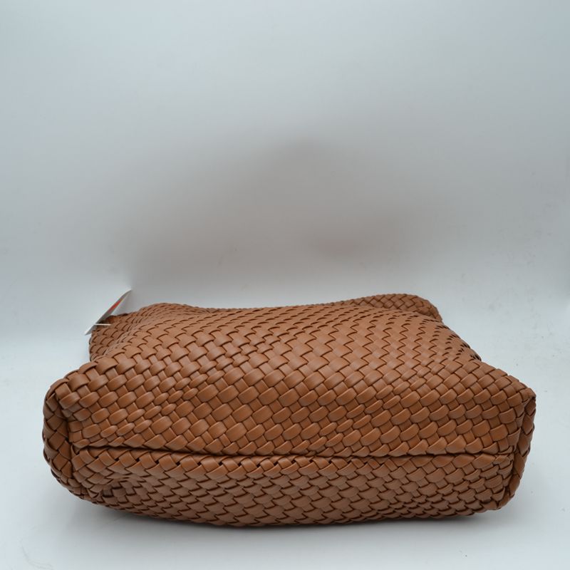 Woven Slouchy Shoulder Bag with Matching Zipper Pouch Set