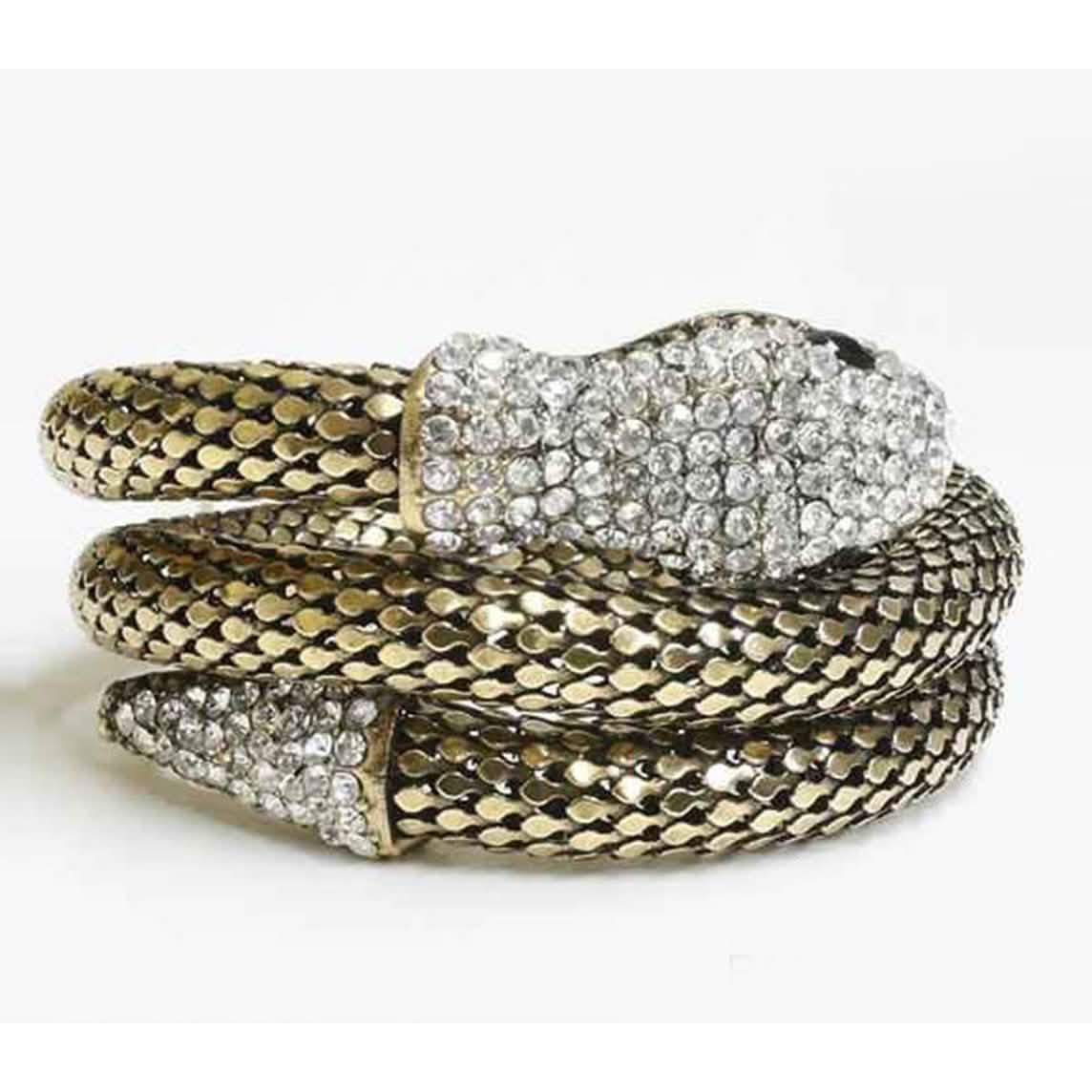 Exótica pulsera de serpiente de cristal de diseño sugerente