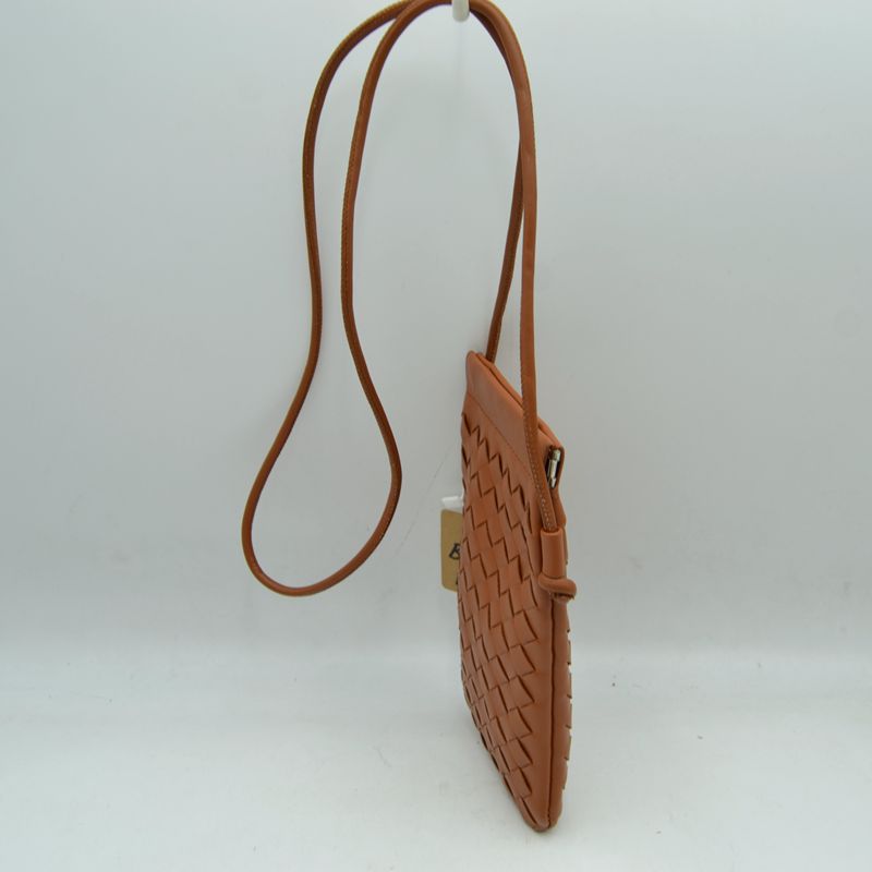 Woven Texture Vertical Phone Pouch Crossbody Bag with Cord Strap