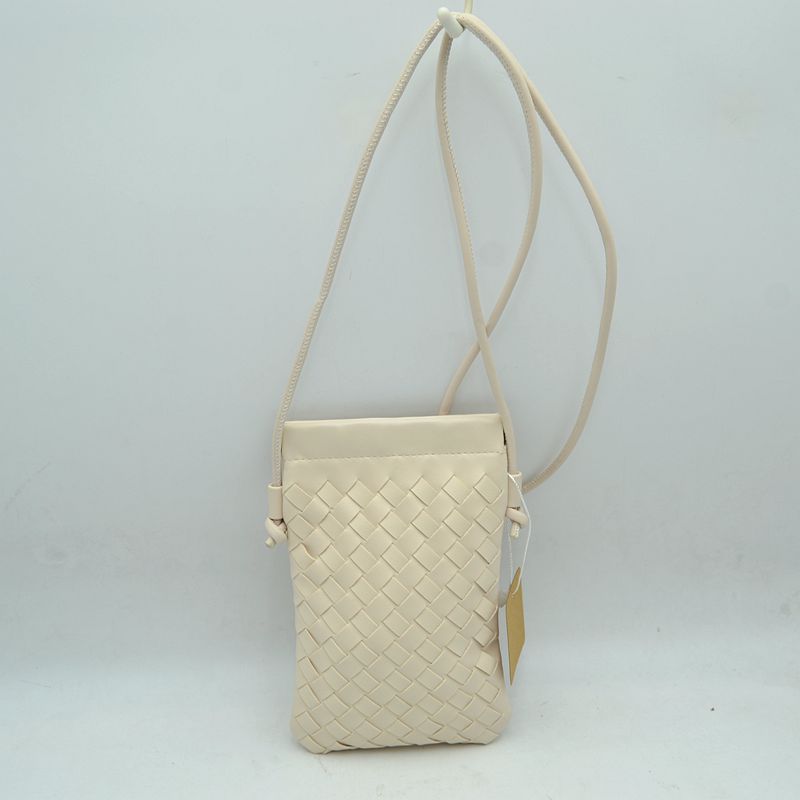 Woven Texture Vertical Phone Pouch Crossbody Bag with Cord Strap