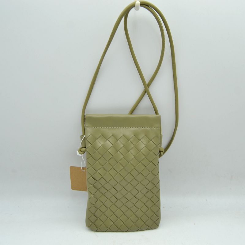 Woven Texture Vertical Phone Pouch Crossbody Bag with Cord Strap
