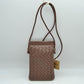 Woven Texture Vertical Phone Pouch Crossbody Bag with Cord Strap