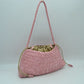 Woven Pouch Shoulder Bag with Braided Strap and Drawstring Closure