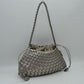 Woven Pouch Shoulder Bag with Braided Strap and Drawstring Closure