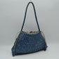 Woven Pouch Shoulder Bag with Braided Strap and Drawstring Closure