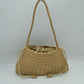 Woven Pouch Shoulder Bag with Braided Strap and Drawstring Closure