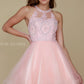 LIQUIDACIÓN - Vestido corto Nox Anabel B652 con falda de tul acampanada (Talla Pequeña)