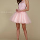 Nox Anabel B652 Short Dress Poofy A-Line Tulle Skirt Halter Neck