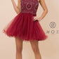 LIQUIDACIÓN - Vestido corto Nox Anabel B652 con falda de tul acampanada (Talla Pequeña)