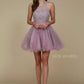 LIQUIDACIÓN - Vestido corto Nox Anabel B652 con falda de tul acampanada (Talla Pequeña)
