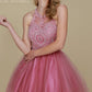 LIQUIDACIÓN - Vestido corto Nox Anabel B652 con falda de tul acampanada (Talla Pequeña)