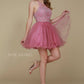 LIQUIDACIÓN - Vestido corto Nox Anabel B652 con falda de tul acampanada (Talla Pequeña)