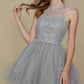 Nox Anabel B652 Short Dress Poofy A-Line Tulle Skirt Halter Neck