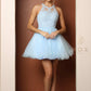 Nox Anabel B652 Short Dress Poofy A-Line Tulle Skirt Halter Neck