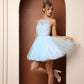Nox Anabel B652 Short Dress Poofy A-Line Tulle Skirt Halter Neck