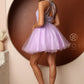 Nox Anabel B652 Short Dress Poofy A-Line Tulle Skirt Halter Neck