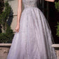 Cinderella Divine B704 Feathered Shoulder Tulle A-Line Ball Gown
