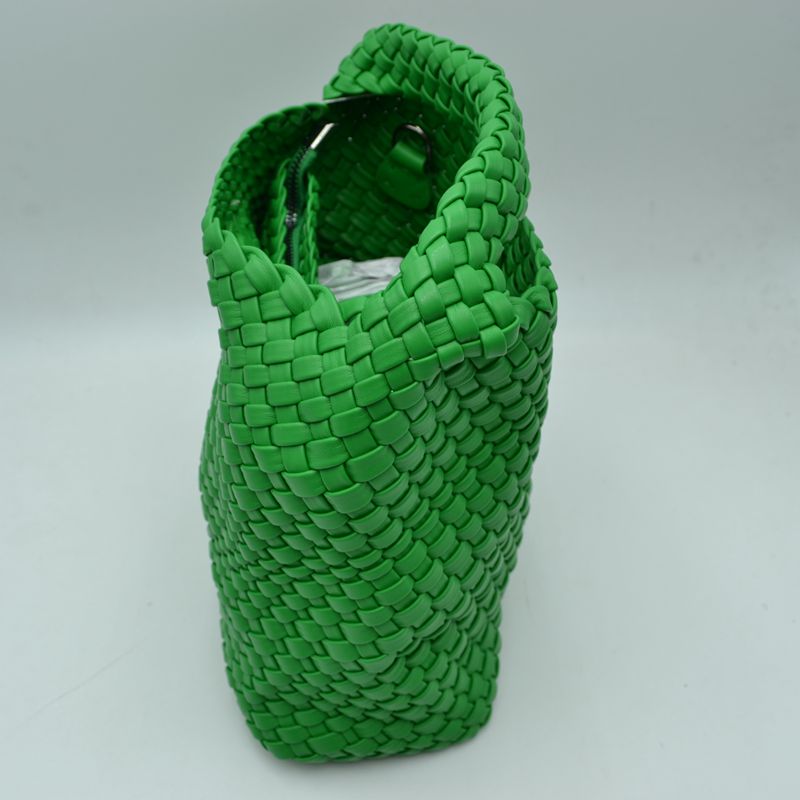Woven Hobo Bag with Integrated Top Handle and Matching Pouch
