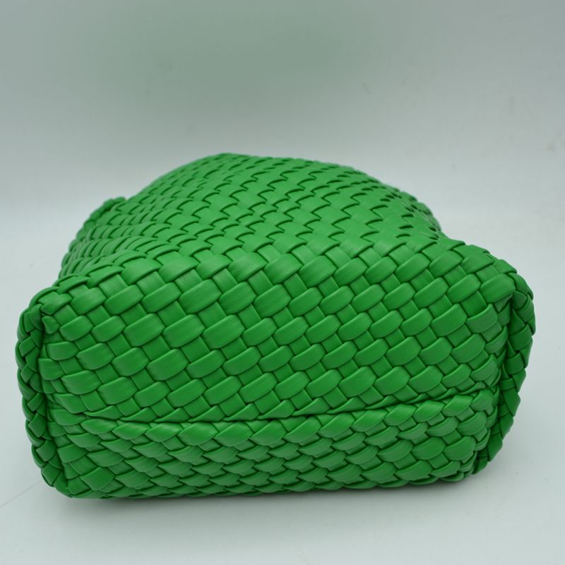 Woven Hobo Bag with Integrated Top Handle and Matching Pouch