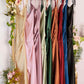 CLEARANCE - Cinderella Divine BD103 Satin Mauve Midi Length Dress Neck (Size S)