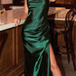 Cinderella Divine BD103 Satin Midi Length Dress High Side Split Cowl Neck