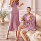 Cinderella Divine BD103 Satin Midi Length Dress High Side Split Cowl Neck